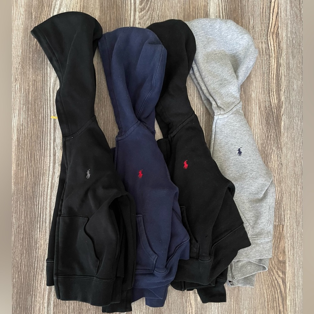 Four 4 toddler Polo hoodies